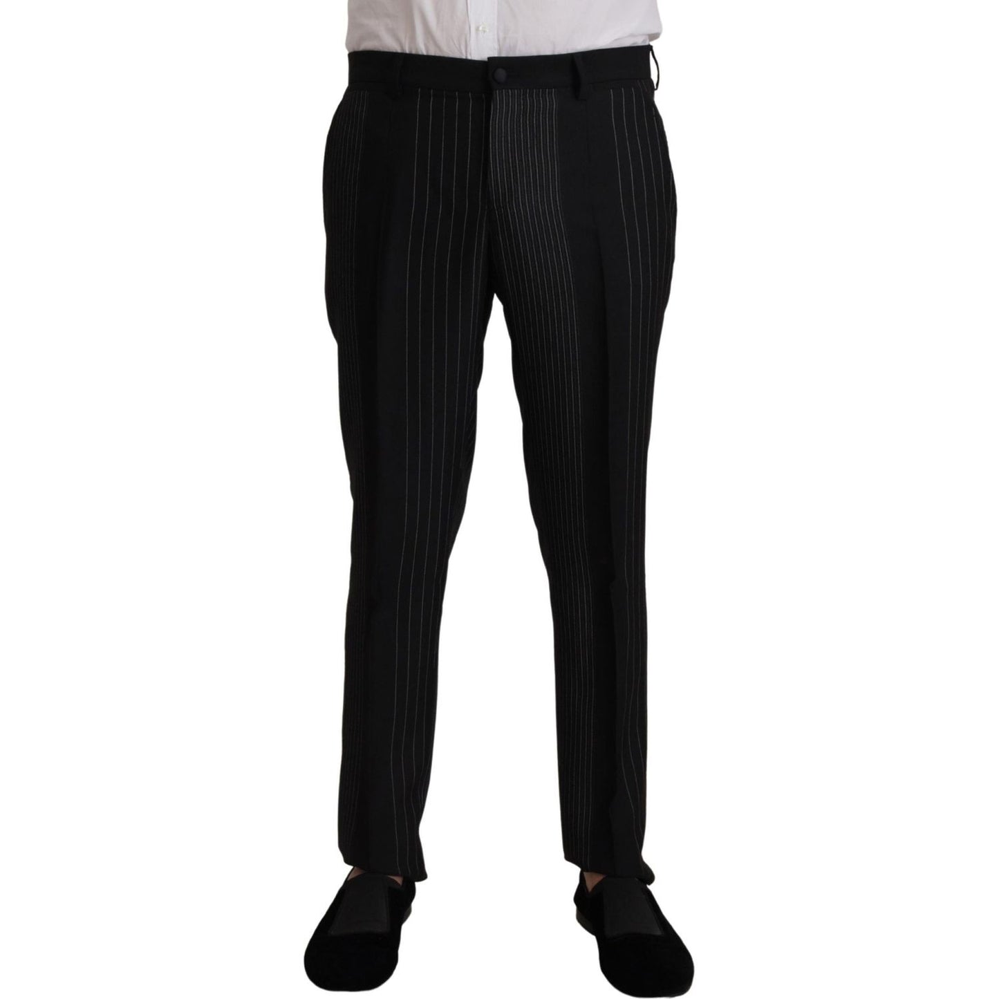 Dolce & Gabbana Black Stripes Rayon Formal 2 Piece Suit