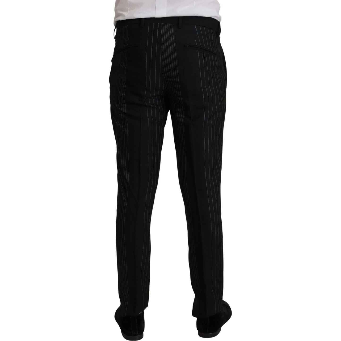 Dolce & Gabbana Black Stripes Rayon Formal 2 Piece Suit