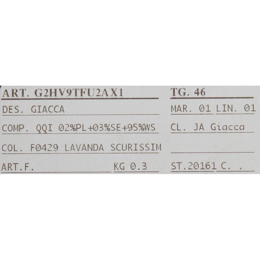 优雅紫色羊绒真丝混纺西装外套