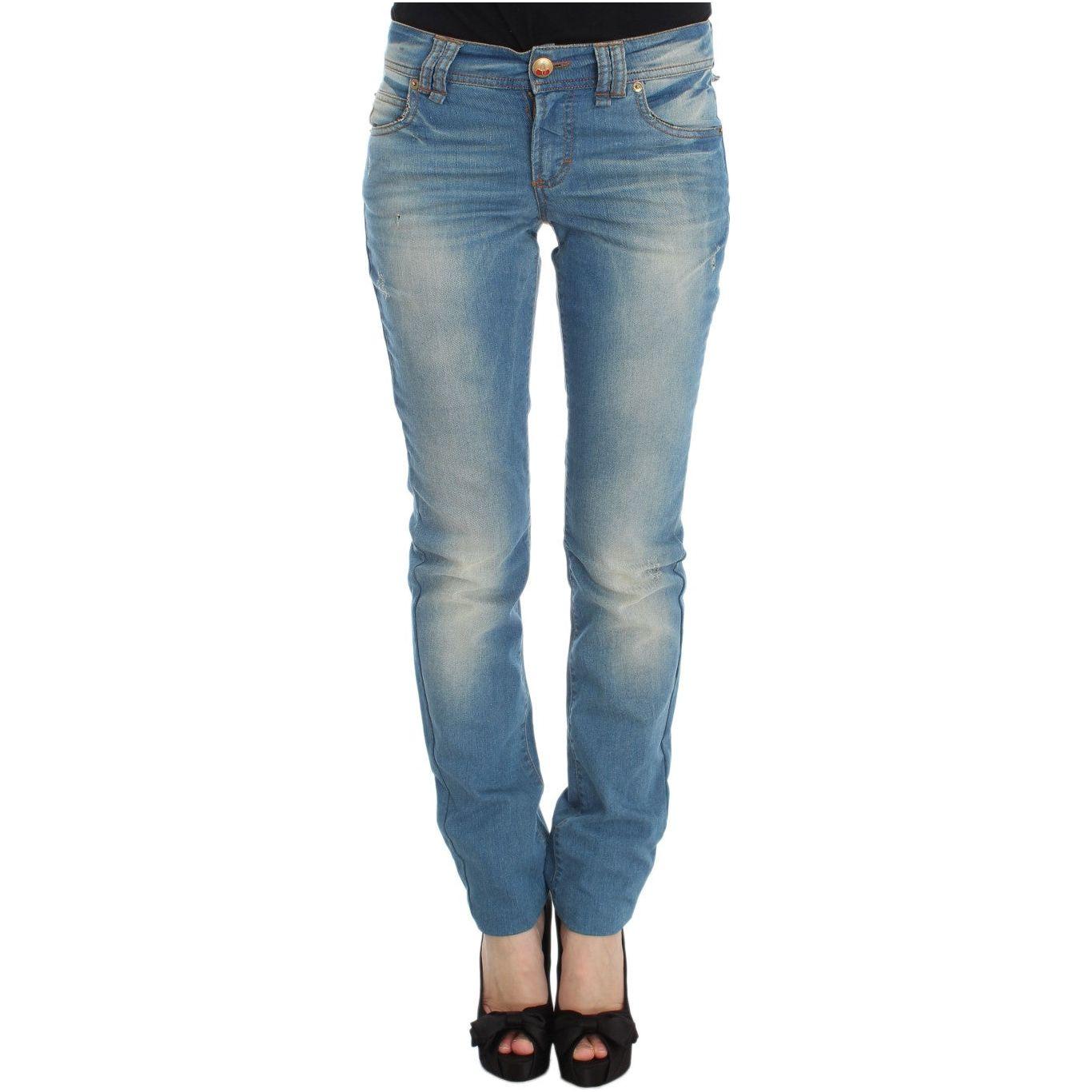 John Galliano Blue Wash Cotton Blend Slim Fit Jeans