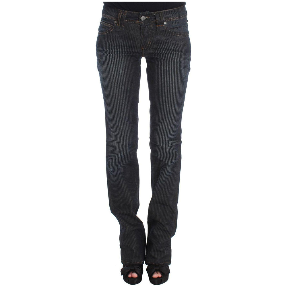 John Galliano Blue Wash Cotton Blend Slim Fit Bootcut Jeans