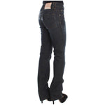 John Galliano Blue Wash Cotton Blend Slim Fit Bootcut Jeans