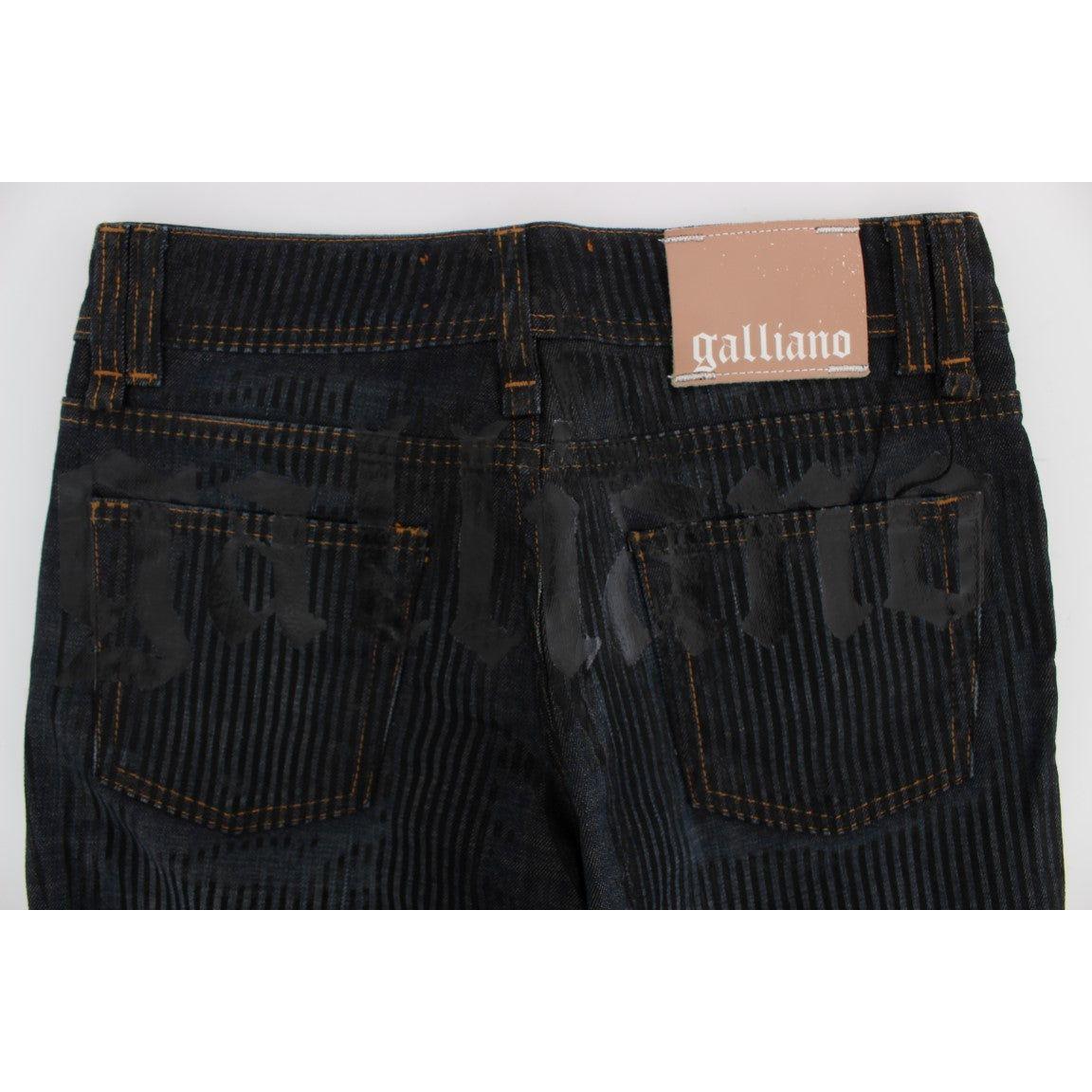 John Galliano Blue Wash Cotton Blend Slim Fit Bootcut Jeans