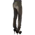 Ermanno Scervino Gray Wash Cotton Blend Slim Fit Jeans