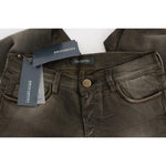 Ermanno Scervino Gray Wash Cotton Blend Slim Fit Jeans