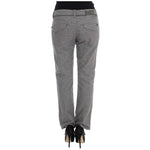 Ermanno Scervino Gray Cotton Straight Fit Casual Pants