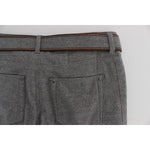Ermanno Scervino Gray Cotton Slim Fit Casual Bootcut Pants