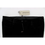 Ermanno Scervino Black Viscose Blend Velvet Slim Fit Pants
