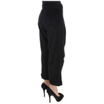 Ermanno Scervino Black Velvet Cotton Capri Bootcut Pants Jeans & Pants