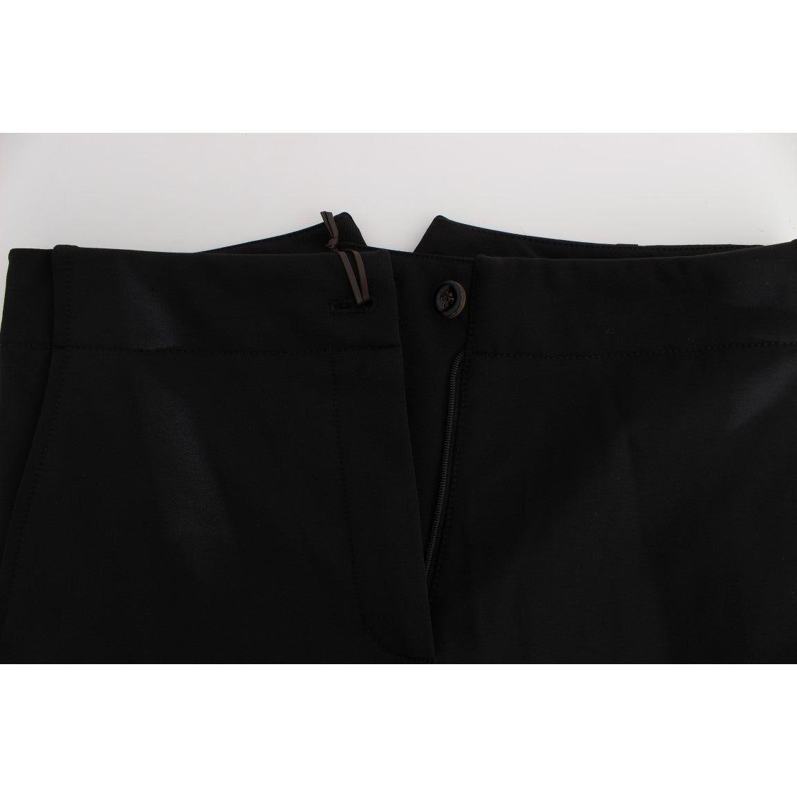 Ermanno Scervino Black Cotton Blend Capri Cropped Pants Jeans & Pants