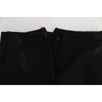 Ermanno Scervino Black Cotton Blend Capri Cropped Pants Jeans & Pants