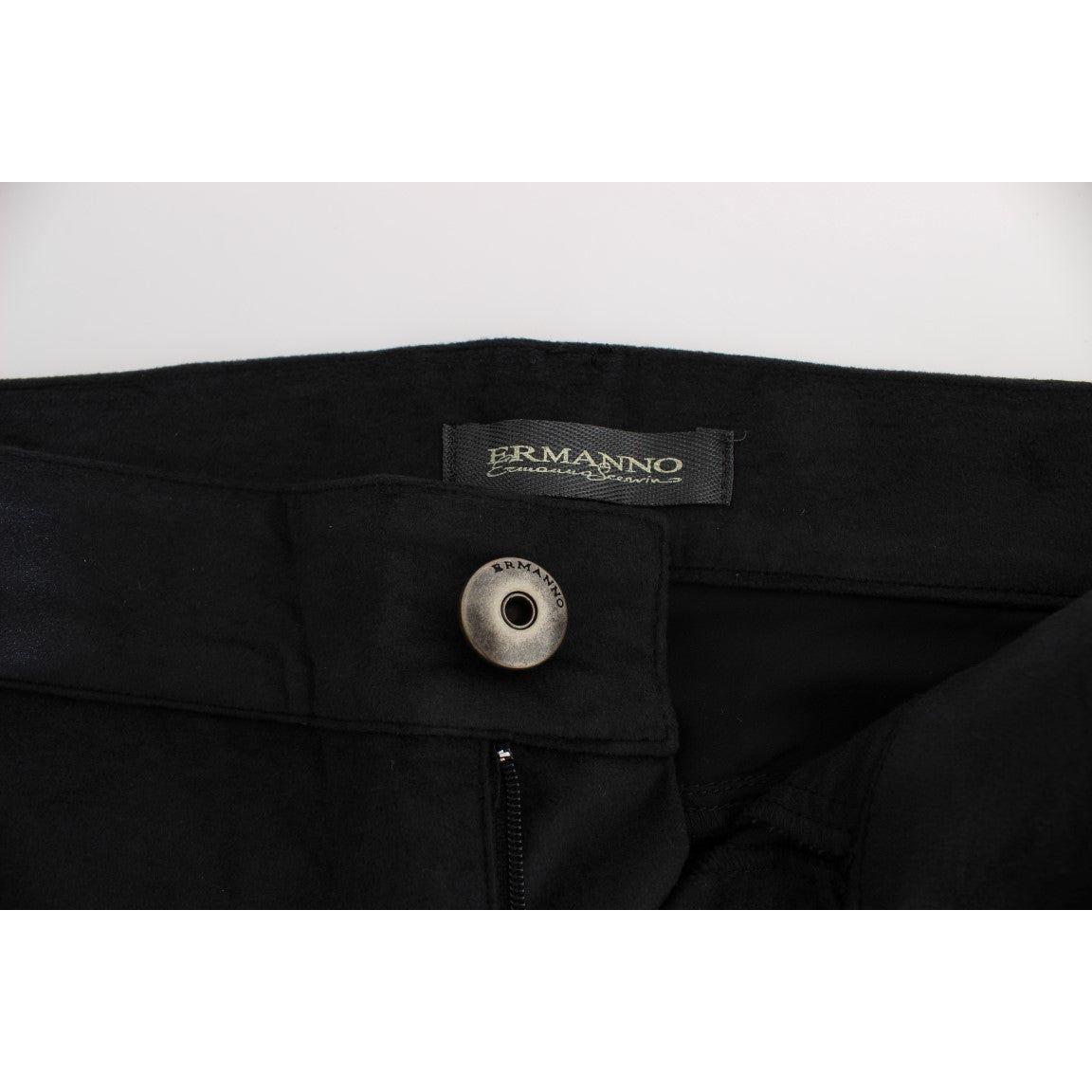بنطلون Ermanno Scervino Chic ذو قصة عادية باللون الأسود