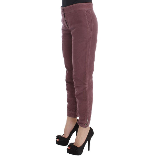 Ermanno Scervino Chic Bordeaux Capri Cropped Cargo Pants Ermanno Scervino