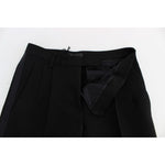 Ermanno Scervino Black Striped Cotton Blend Wide Legs Pants Jeans & Pants