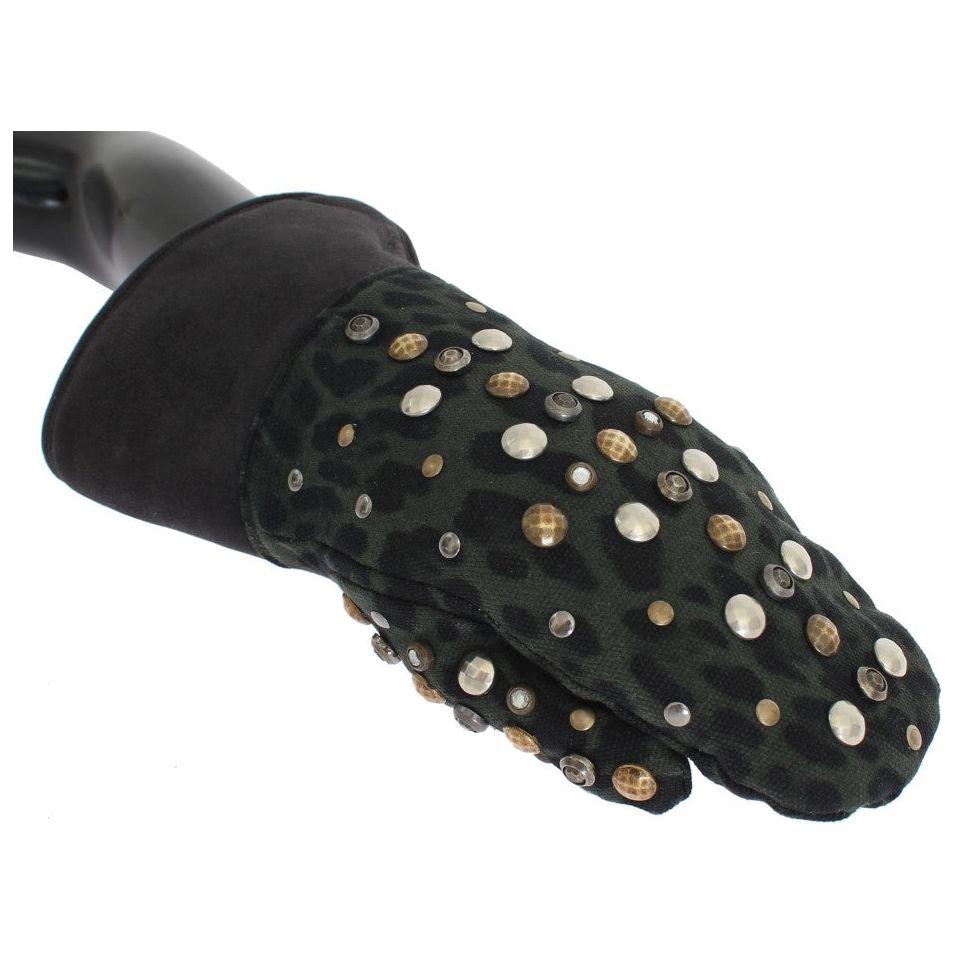 优雅铆钉灰色羊毛手套