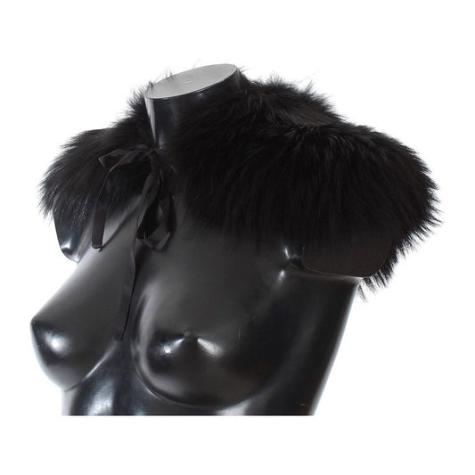 Dolce & Gabbana | Black Fox Fur Chic Shoulder Wrap| McRichard Designer Brands   