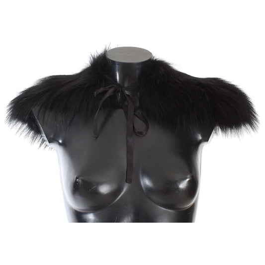 Dolce & Gabbana | Black Fox Fur Chic Shoulder Wrap| McRichard Designer Brands   