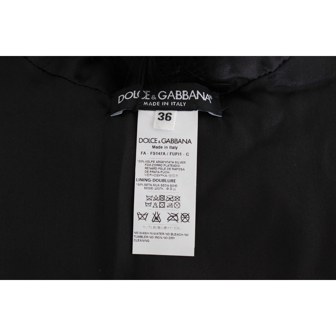Dolce & Gabbana Black Fox Fur Collar Scarf Fur Scarves