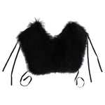 Dolce & Gabbana Black Fox Fur Shoulder Wrap Cover Collar Scarf Fur Wrap Scarves