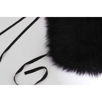 Dolce & Gabbana Black Fox Fur Shoulder Wrap Cover Collar Scarf Fur Wrap Scarves