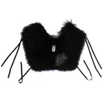 Dolce & Gabbana Black Fox Fur Shoulder Wrap Cover Collar Scarf Fur Wrap Scarves