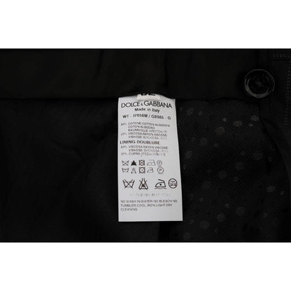 Dolce & Gabbana Blue Striped Cotton Dress Formal Pants