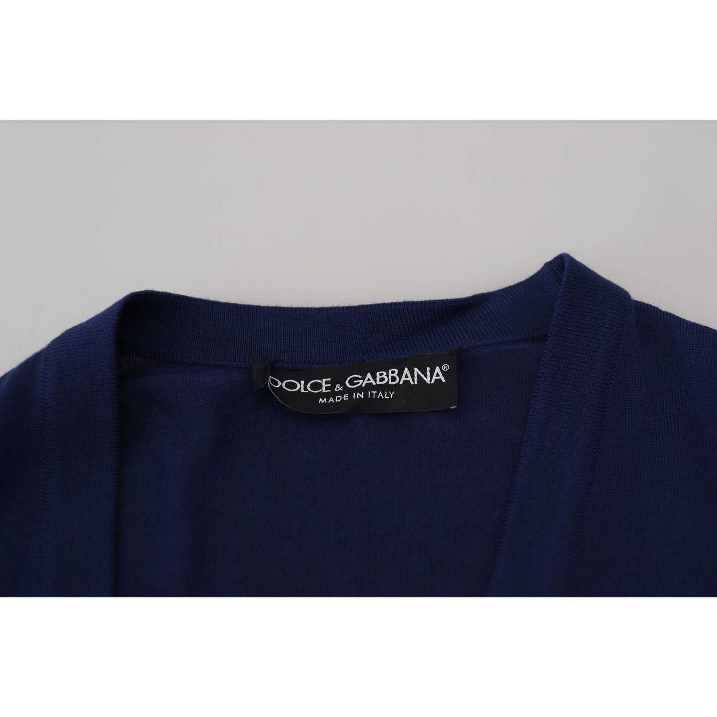 Dolce & Gabbana Elegant Virgin Wool Blue Cardigan Sweater Dolce & Gabbana