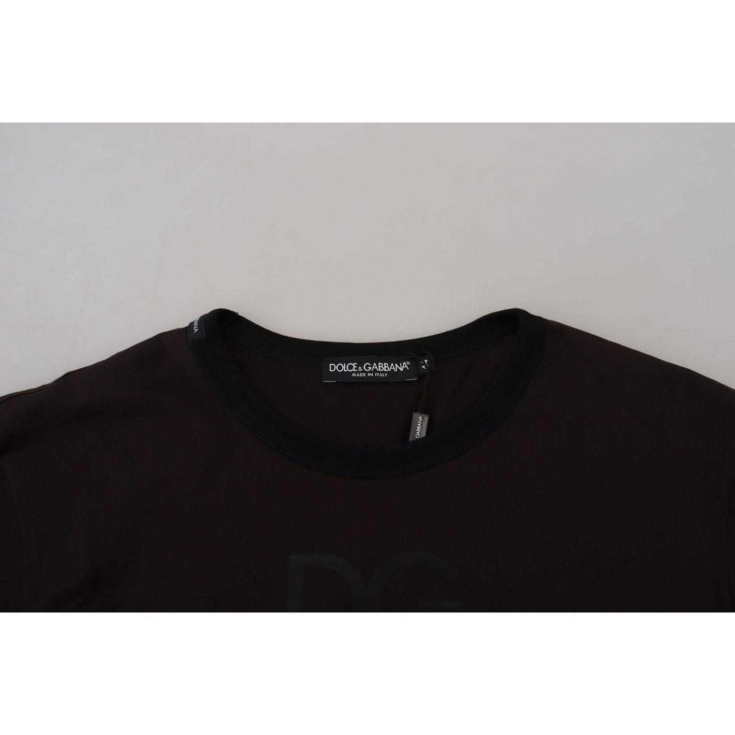 Dolce & Gabbana Elegant Brown Crewneck Cotton Sweater Dolce & Gabbana