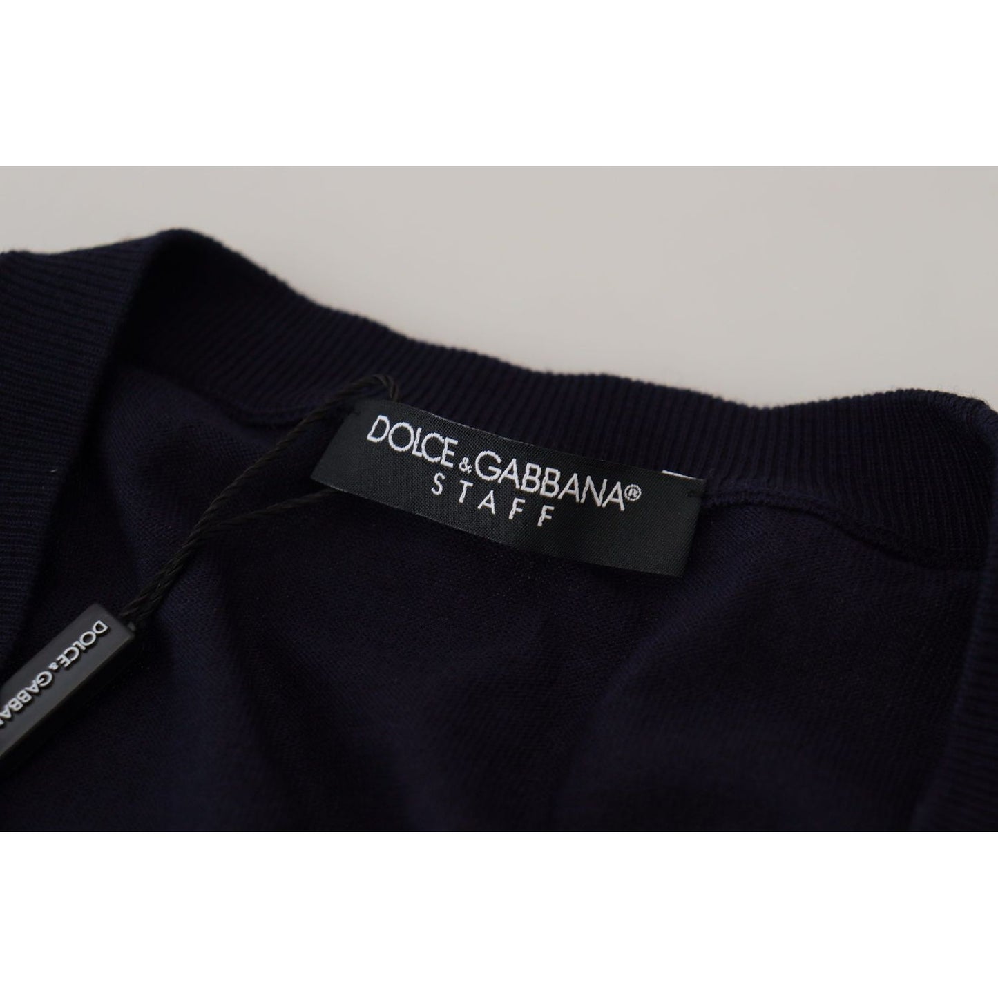 Dolce & Gabbana Elegant Virgin Wool Cardigan Sweater in Blue Dolce & Gabbana