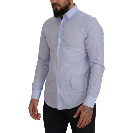 Versace Collection Elegant Light Blue Dress Shirt Versace Collection