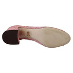 Dolce & Gabbana Pink Taormina Lace Crystal Pumps Pastel Shoes