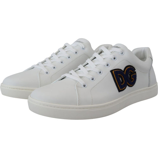 Dolce & Gabbana Elegant White Leather Men's Sneakers Dolce & Gabbana