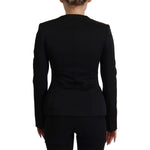 Dolce & Gabbana Black Slim Fit Long Sleeves Snap Jacket