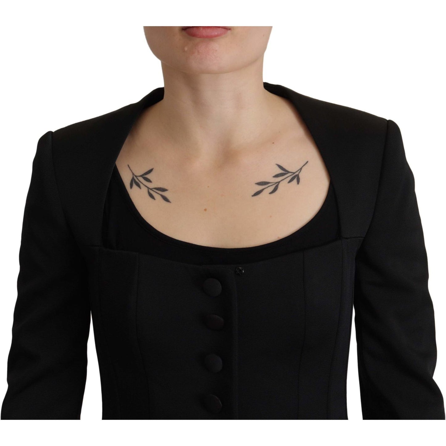 Dolce & Gabbana Black Slim Fit Long Sleeves Snap Jacket