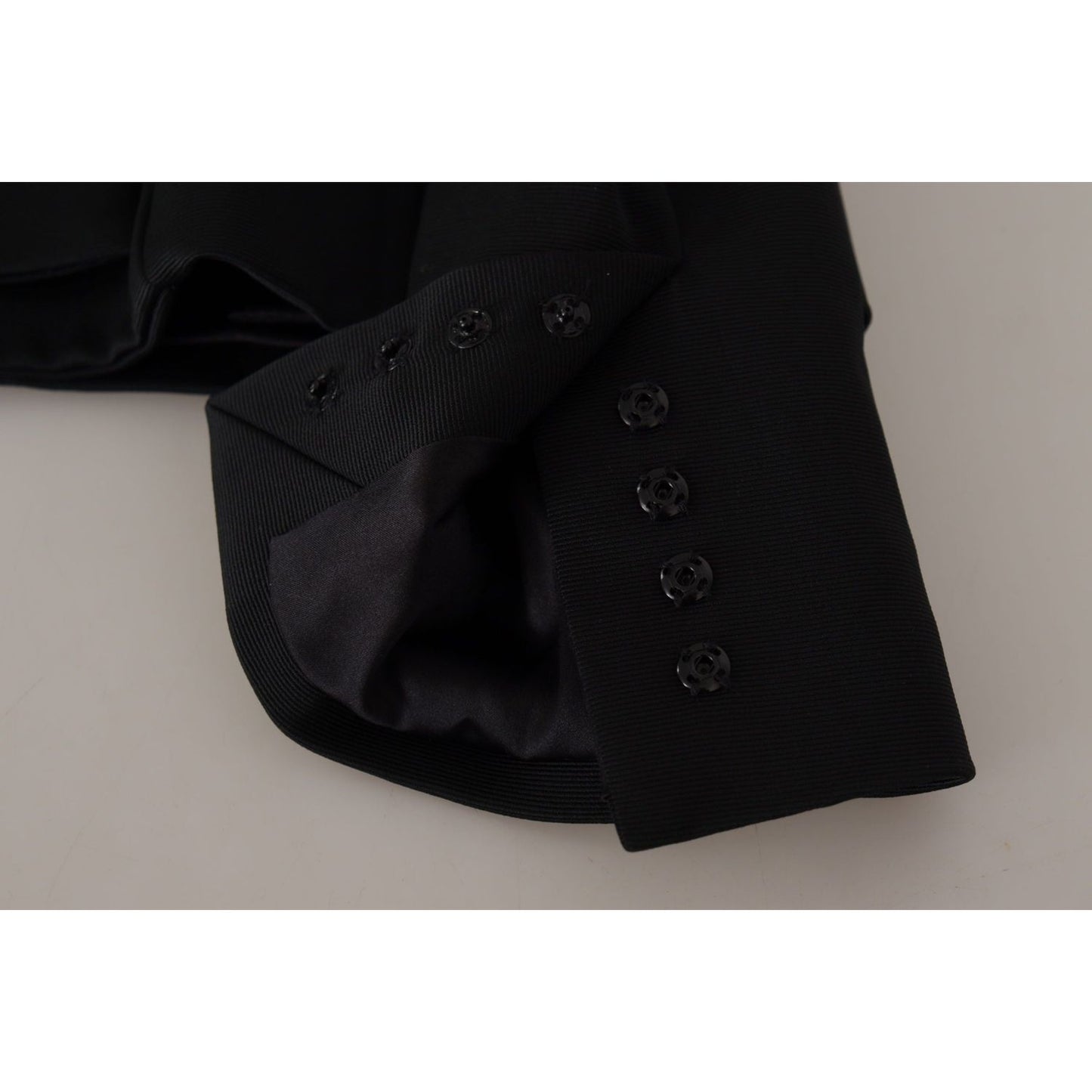 Dolce & Gabbana Black Slim Fit Long Sleeves Snap Jacket