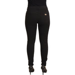 Dolce & Gabbana Black Mid Waist Skinny Denim Cotton Jeans