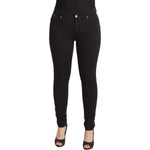 Dolce & Gabbana Black Mid Waist Skinny Denim Cotton Jeans