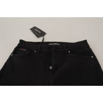 Dolce & Gabbana Black Mid Waist Skinny Denim Cotton Jeans