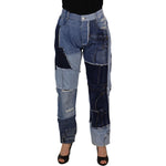 Dolce & Gabbana Multicolor Patchwork High Waist Denim Jeans
