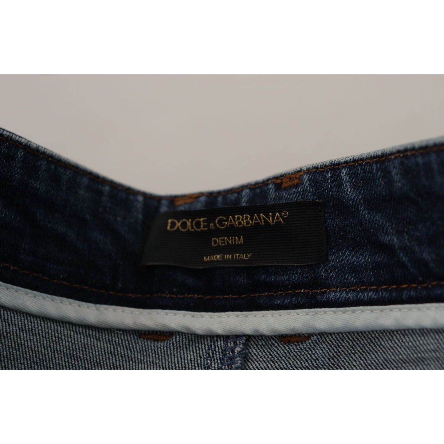 Dolce & Gabbana Blue Denim Crystal Embellished Pants Jeans PAN73047 - 38