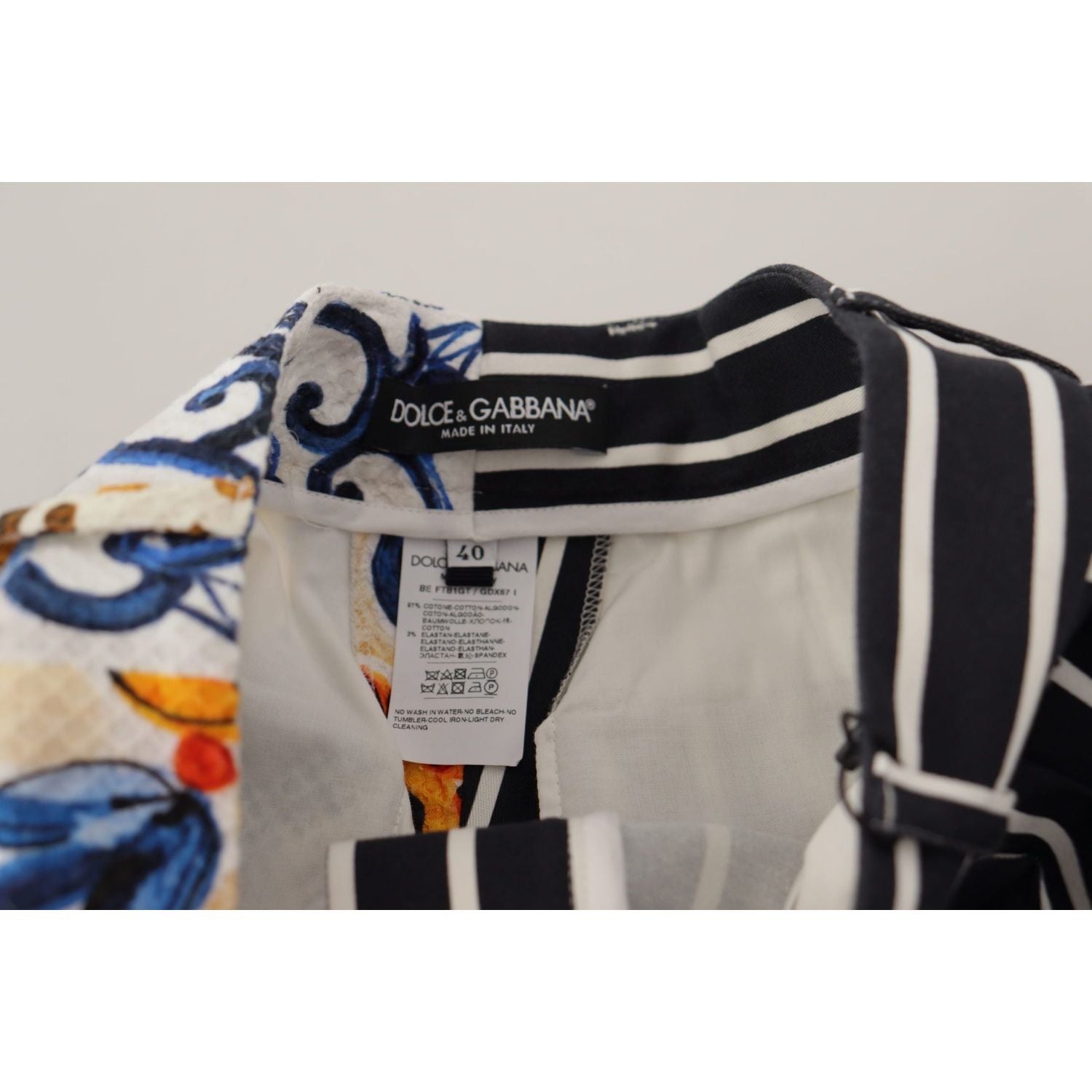 Dolce & Gabbana Multicolor Stripes Majolica Bermuda Shorts