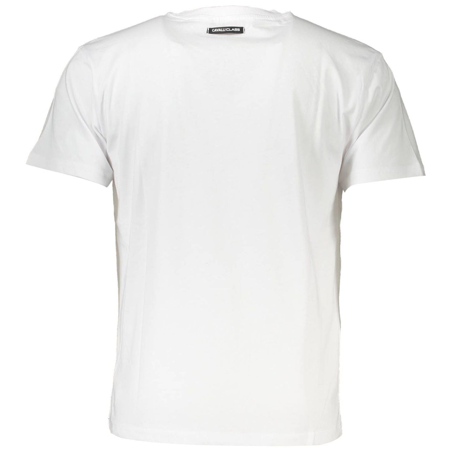 Cavalli Class Elegant White Print Logo Tee Cavalli Class