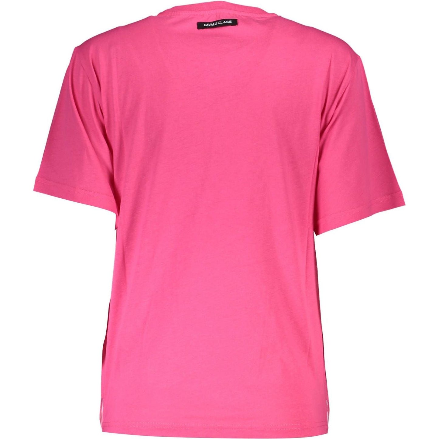 Cavalli Class Elegant Pink Cotton Tee with Signature Print Cavalli Class