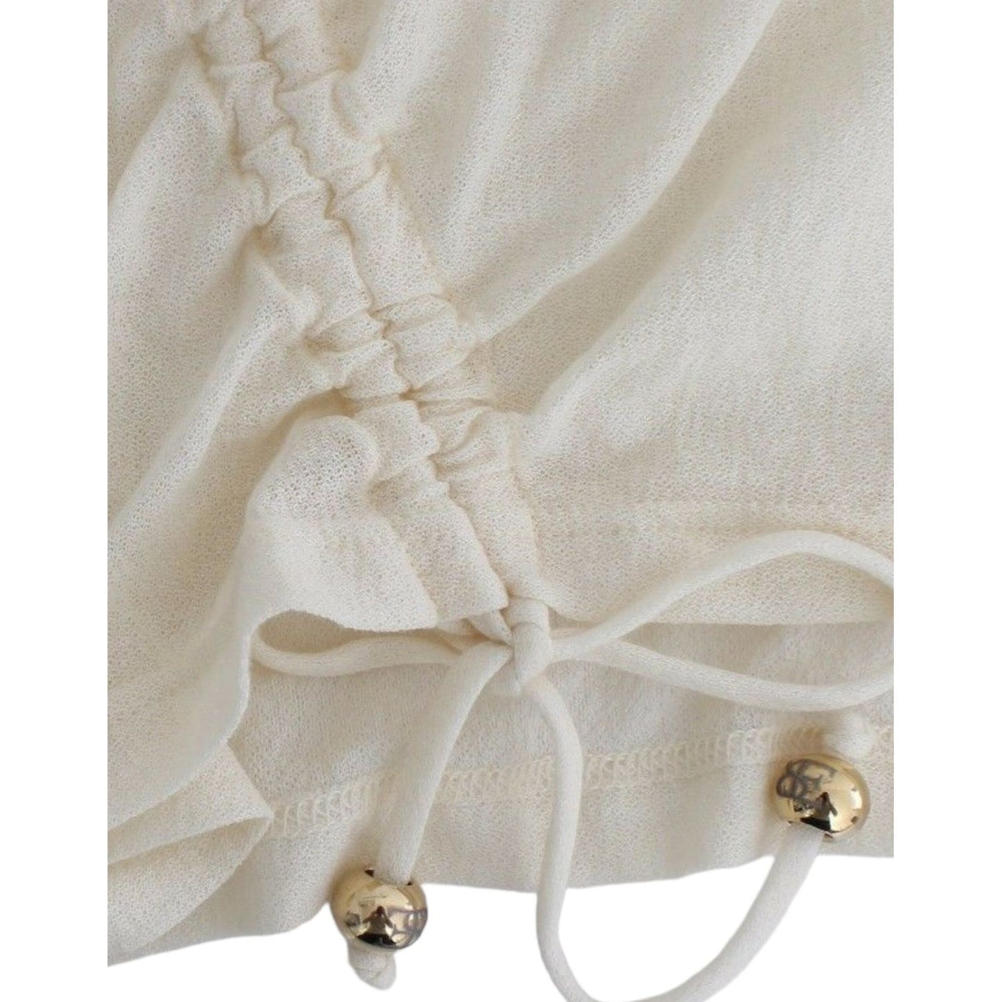 Ermanno Scervino | Elegant White Cotton Short Sleeve Blouse| McRichard Designer Brands   