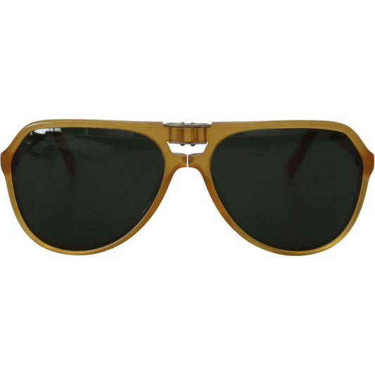 Dolce & Gabbana Chic Yellow Aviator Acetate Sunglasses Dolce & Gabbana