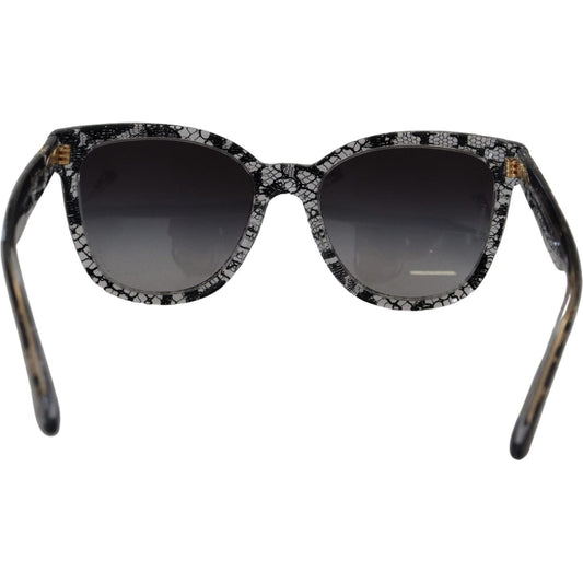 Dolce & Gabbana Elegant White Lace Applique Sunglasses Dolce & Gabbana