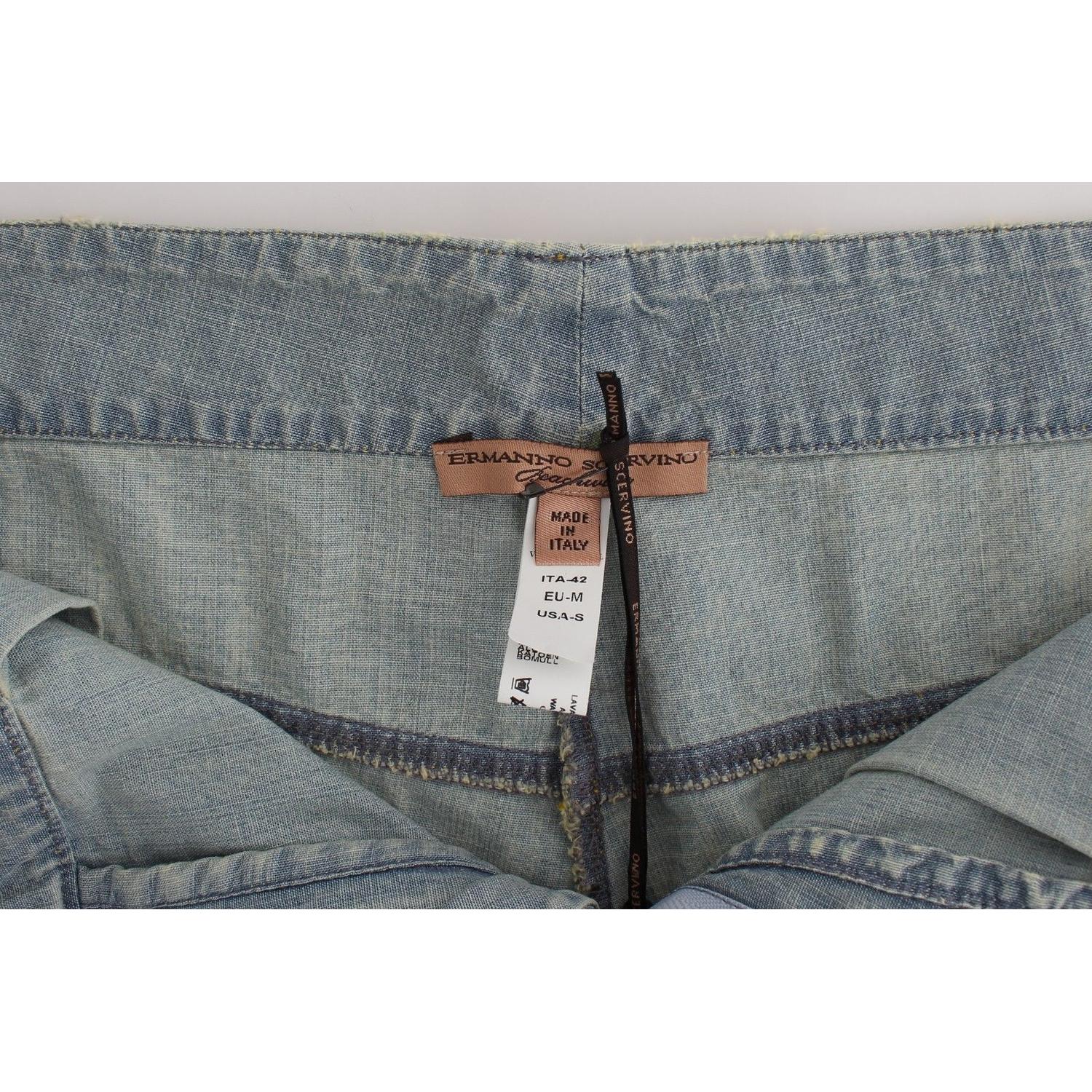 别致蓝色牛仔短裤 - Ermanno Scervino