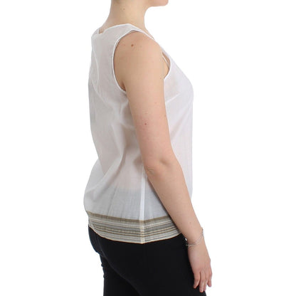 Ermanno Scervino White Top Blouse Tank Shirt Sleeveless