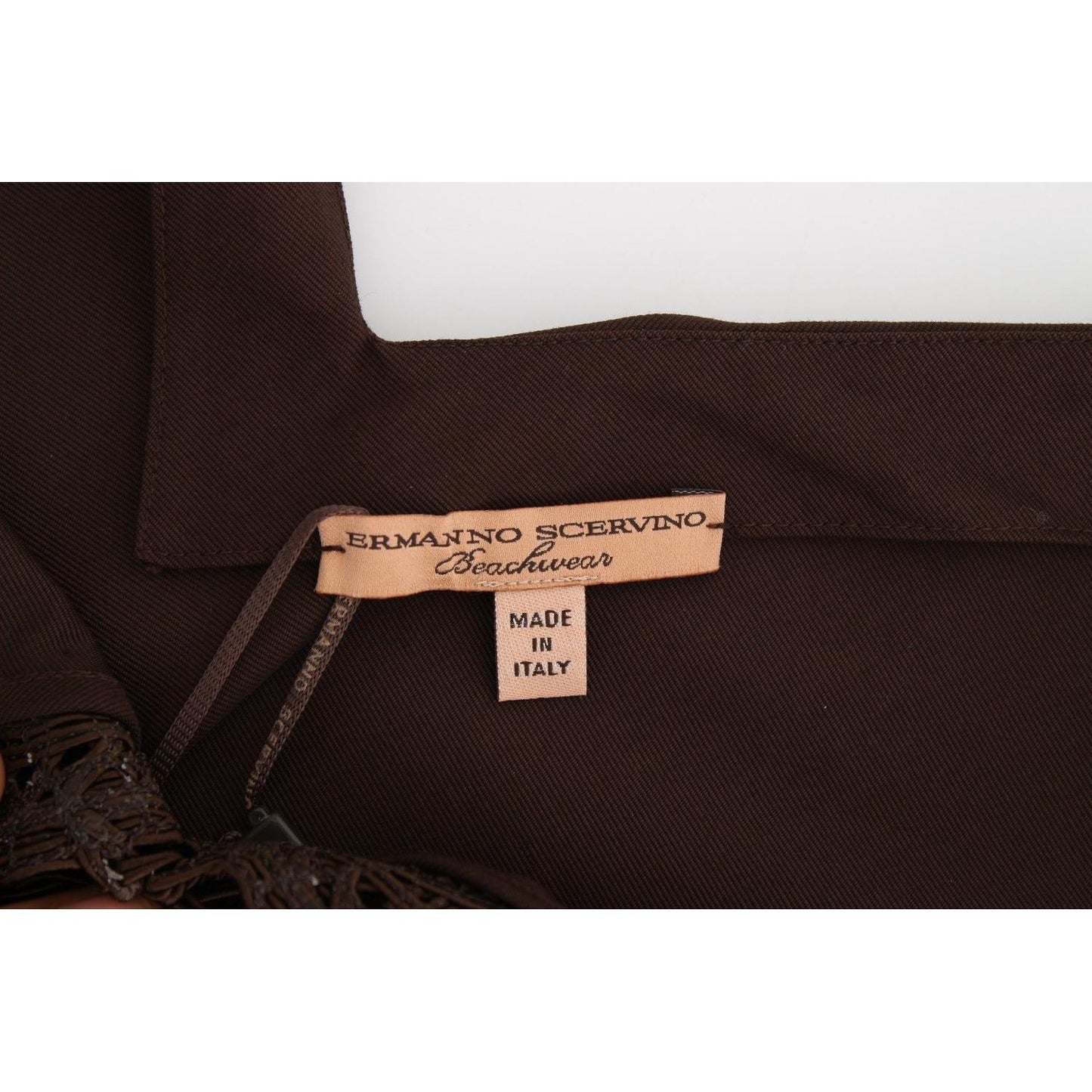 Ermanno Scervino Beachwear Brown Cotton Stretch Tunic Dress SIG12584-1