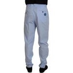 Dolce & Gabbana Blue Cotton Stretch Trousers Chinos Pants